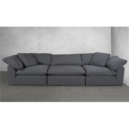 Sunset Trading SU-1458SC-94-2C-1A Cloud Puff Modular Sofa High Performance Slipcover Fabric - Grey  3 Piece - Slipcover Only